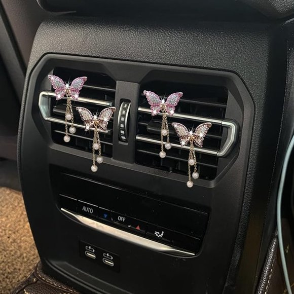 4 Pcs Bling Butterfly Car Air Vent Clips - Picture 4 of 5